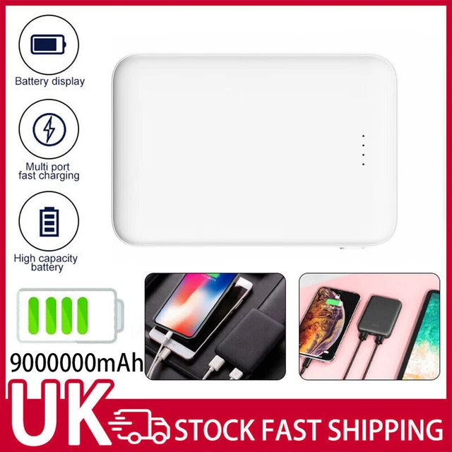 9000000mAh Power Bank Portable Fast Charger Battery Pack 2 USB for Mobile Phone