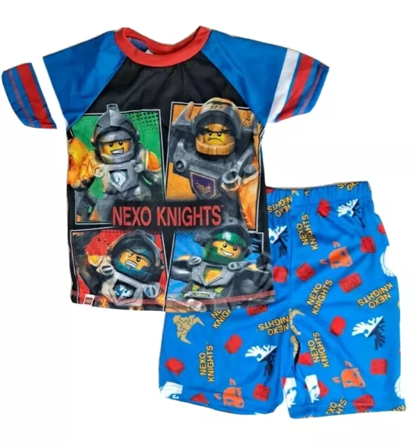 LEGO Nexo Knights Boys 2 piezas Pijama Set Camisa/Pantalones Cortos Azul Top Nuevo con Etiquetas Talla 4/5, 6/7