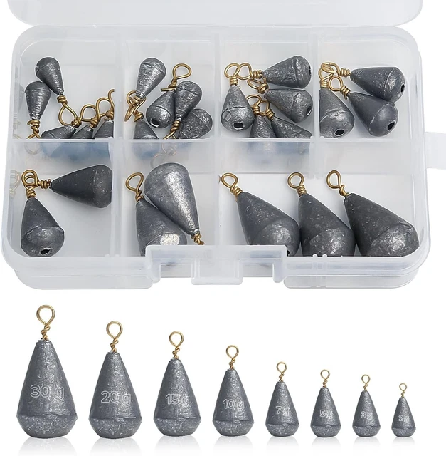 thumbnail image 2 of Snapklik.co : AGOOL Bullet Sinkers Fishing Weights Slip Sinkers Kit 2 of 12