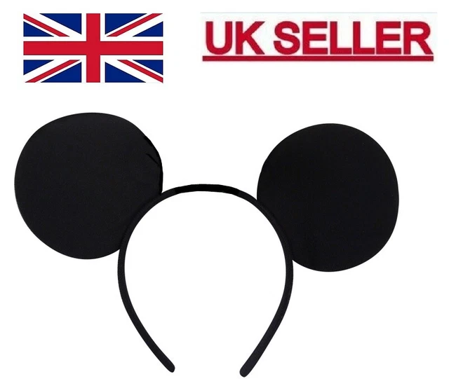 MICKEY MOUSE EARS HEADBAND Fancy Dress Disney Ladies Kids Boys Girls UK