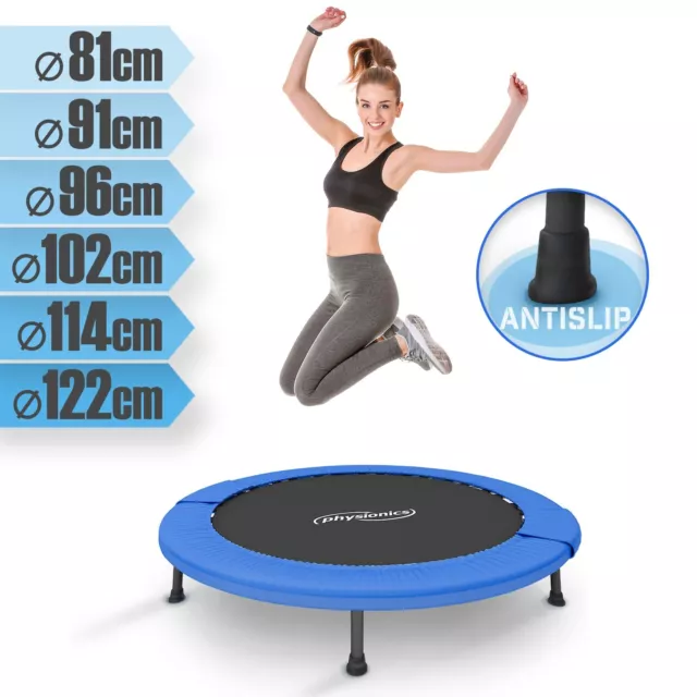 Physionics® Mini Fitness Trampolin Gartentrampolin Indoor/Outdoor Jumping Sport