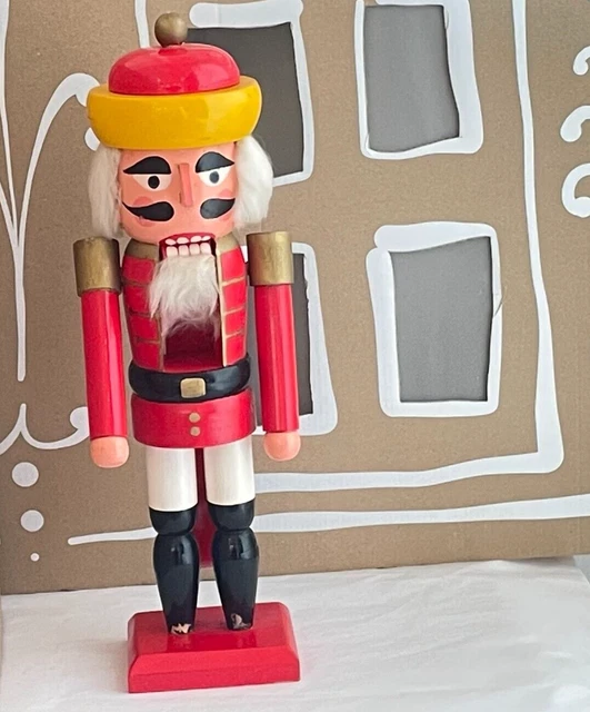 Casse-Noisette Soldat En Bois Noir Et Or - Décor De Noël Traditionnel 36 Cm - Ornement En Bois De Pin Peint à La Main