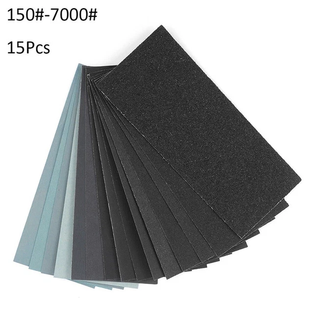 15X Wet & Dry hojas de papel de lija lijado papel de lija 150-7000 GRIT impermeable
