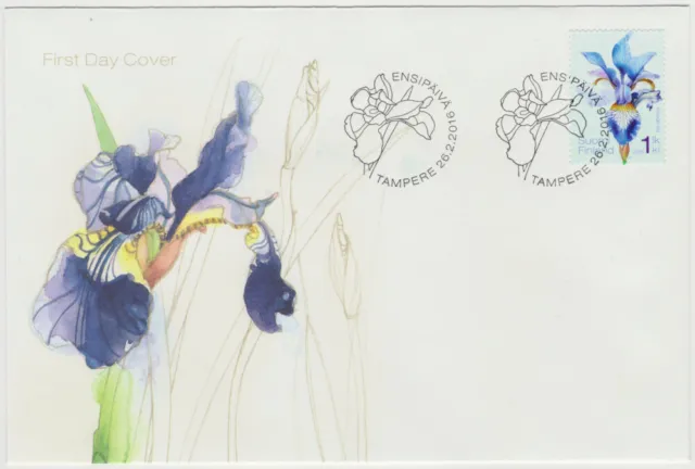 Finland FDC 2016, Siberian Iris, Flower, Mint
