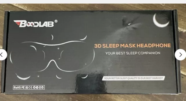 Máscara para dormir 3D Boodlab (ASMR) auriculares/cable de carga Bluetooth ultradelgados