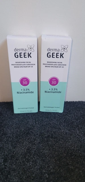 Lote de 2 hidratantes faciales nutritivas Derma Geek SPF30 niacinamida