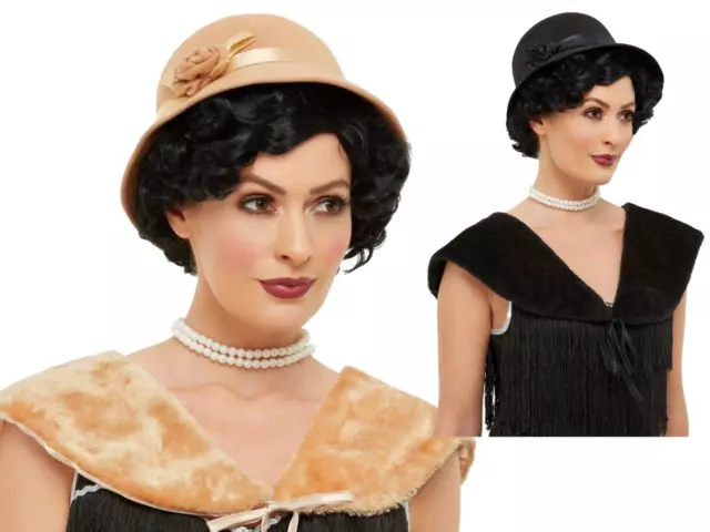 1920s Instant Flapper Kit Hat + Stole Ladies 20s Fancy Dress Costume Set