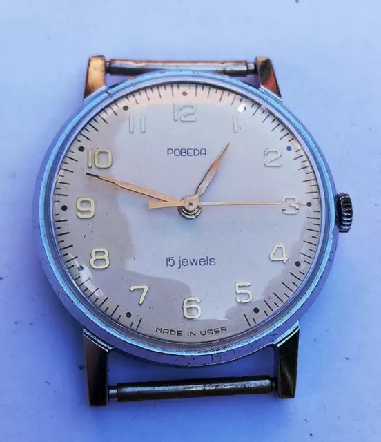 POBEDA intorno al 1950 - raro orologio da polso vintage URSS - 50, UNIONE SOVIETICA!