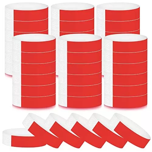 200 unidades cintas de entrada rojas cintas de entrada resistentes al agua festival pulseras par...