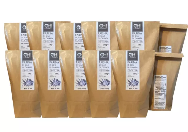 12 CONFEZIONI FARINA DI CANAPA DA 500g - GLUTEN FREE - HEALTHY FOOD