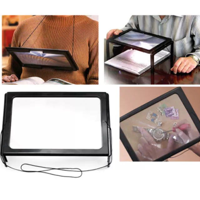 Magnifying Glass 6X Large With Light Led Lamp Giant Magnifier Reading Hands  Free