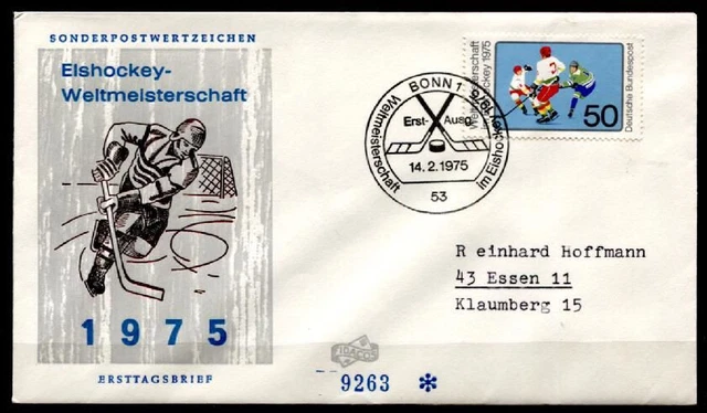 EISHOCKEY. WM1975, MÜNCHEN und Düsseldorf. FDC(1)Brief. BRD 1975 EUR