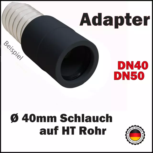 Adapter Absaugschlauch 40 mm auf HT Rohr  - Werkstattabsaugung Schnellkupplung