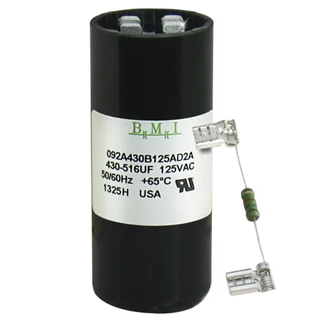 430-516 uF x 125 VAC BMI 092A430B125AD2A Motor Start AC Capacitor with Resistor
