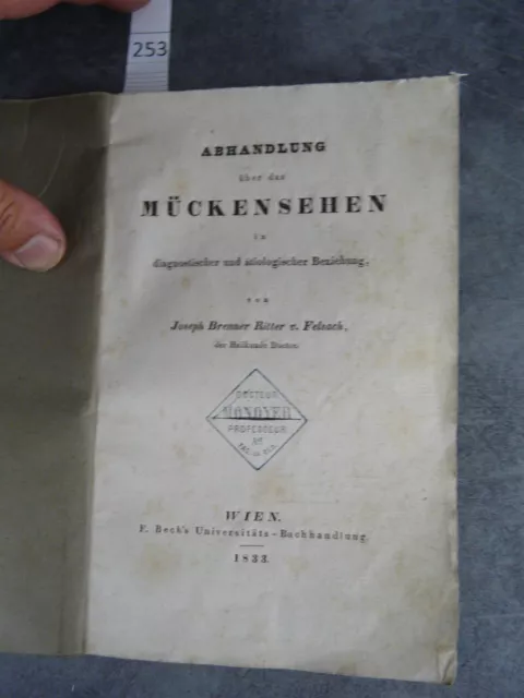 Abhandlung über Das Mückensehen Felsach Monoyer Sehstärke Optik Medizin