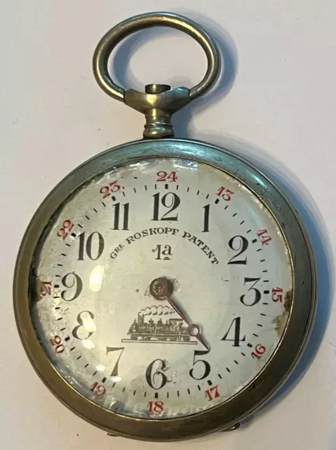 Alte Eisenbahner Taschenuhr um 1900 GRE ROSKOPF PATENT 1a BREV.S.G.D.G CYMA