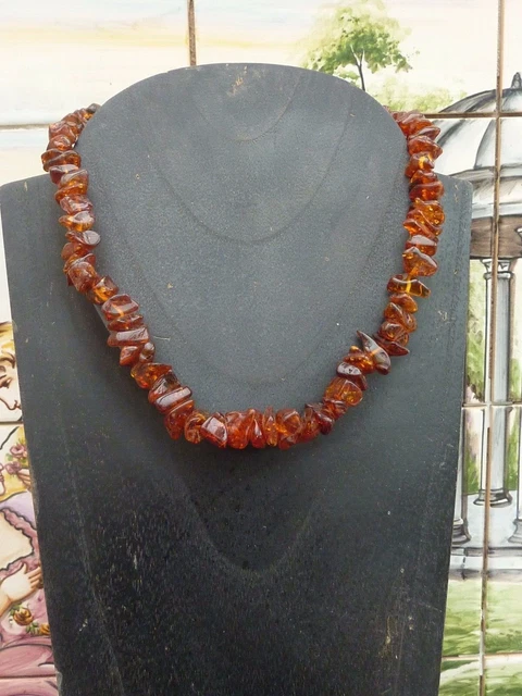 Collier Ancien En Ambre Caramel Et Bakélite - État Parfait - Bijou Vintage