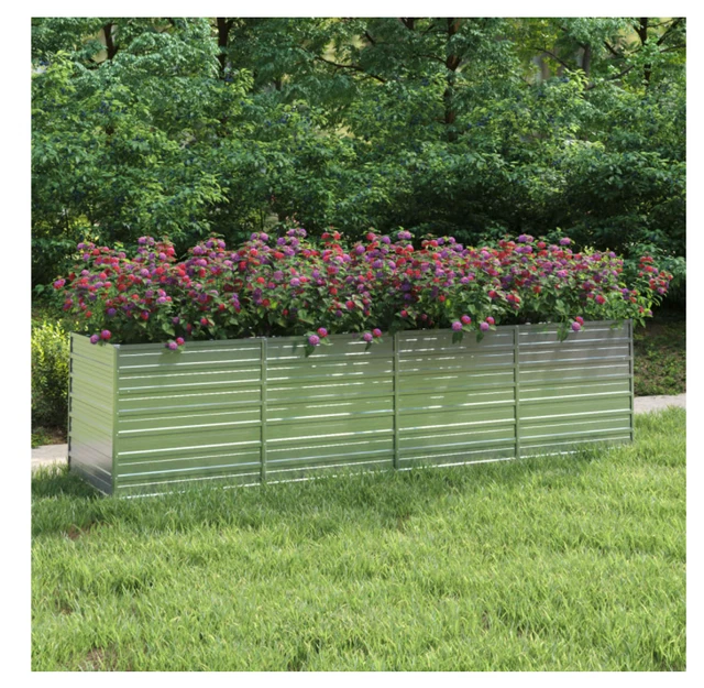 Metall Hochbeet Pflanzkübel Verzinkter Stahl Pflanzkasten Kräuterbeet Gartenbeet 2