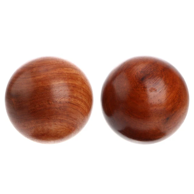 2 Pcs Massage Handball Foot Massage Hand Play Balls Acupressure Wooden Exerciser