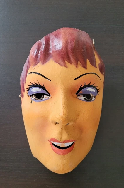 MASQUE ANCIEN CARTON Bouilli Tete Ourson Rose Brevete Sgdg 1940/50 EUR