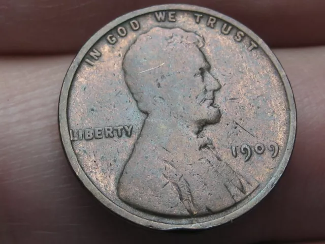 1909 VDB Lincoln Cent Wheat Penny- VG/Fine Details