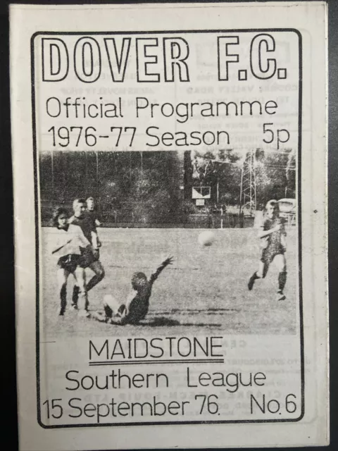 Dover v Maidstone United(Southern League 76/7) 15/9/76 Maidstone Team blank