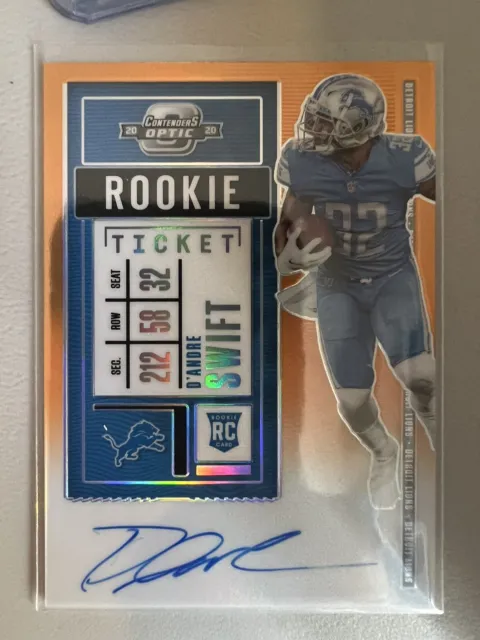 2020 Panini Contenders Optic Orange Rookie Ticket Autograph D'Andre Swift /50