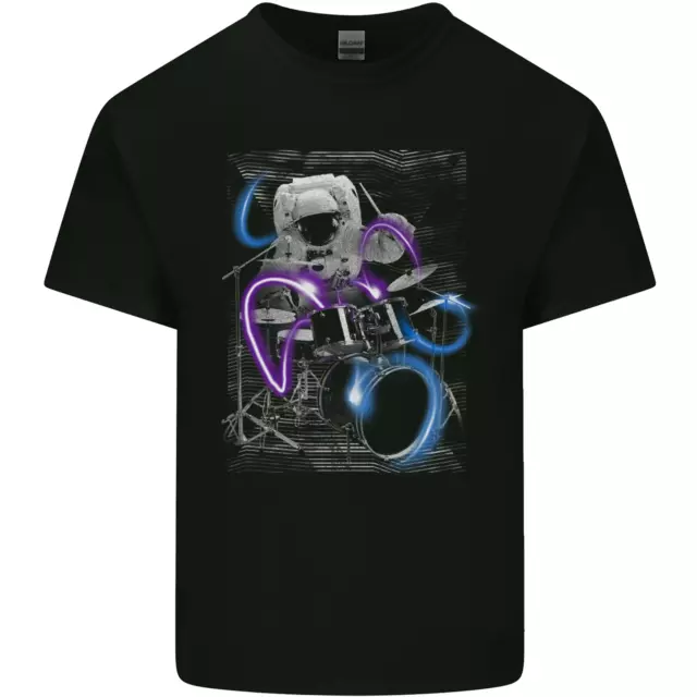 T-shirt top da uomo in cotone Astronaut batterista batteria