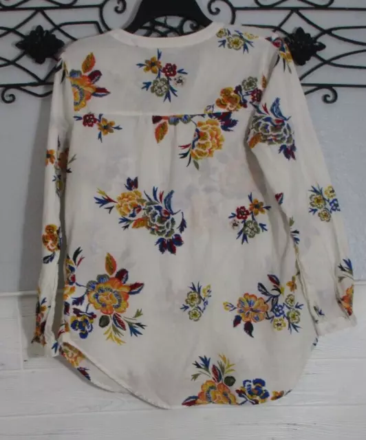 Old Navy Women's Top Size M Long Sleeve Multicolored Floral V Neck 2