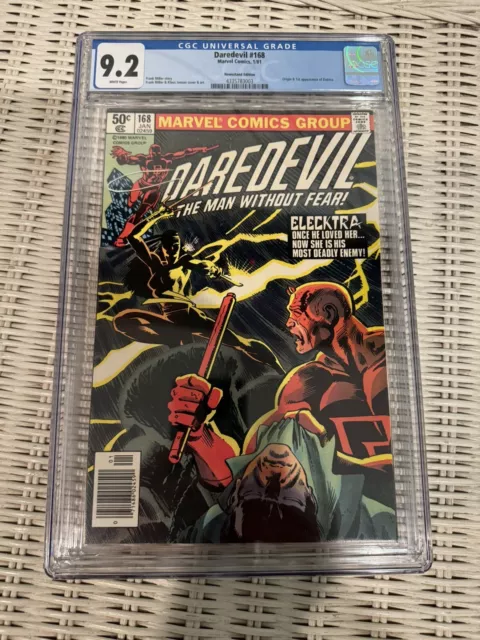 Daredevil #168 CGC 9.2 White Pages Newsstand 1st Appearance of Elektra