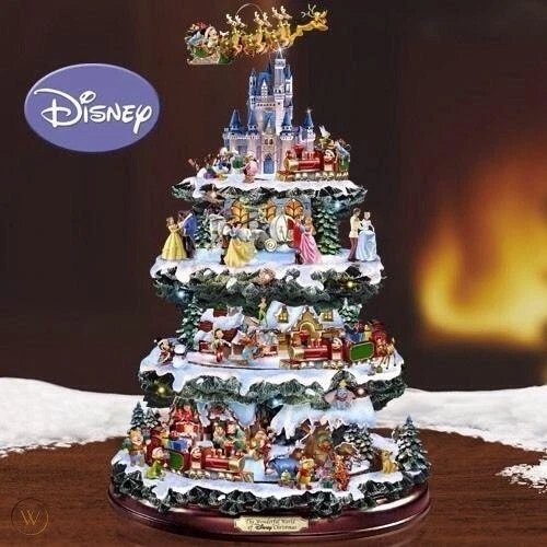 DISNEY 50 CHARACTER Christmas Carousel Tabletop Tree 10 Scene Music