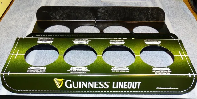 Guinness Branded 'Line-Out' Drinks Carrier - 4 Pints, Straight Glasses
