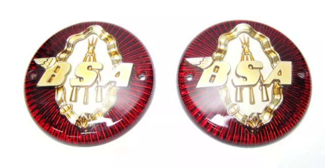 Fit For Bsa  Tank Right & Left Set Round 3 14 Red & Gold C11 C12 M20 M21 A7 A10