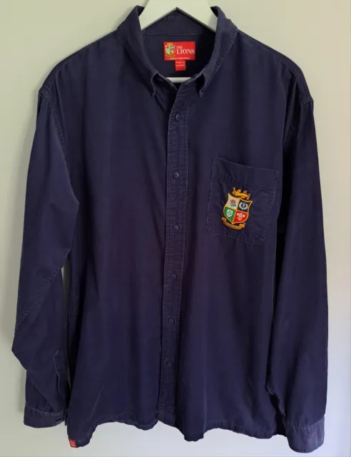 Corduroy Rugby Shirt The Lions Official Licensed Product Navy Large - NZ 2005