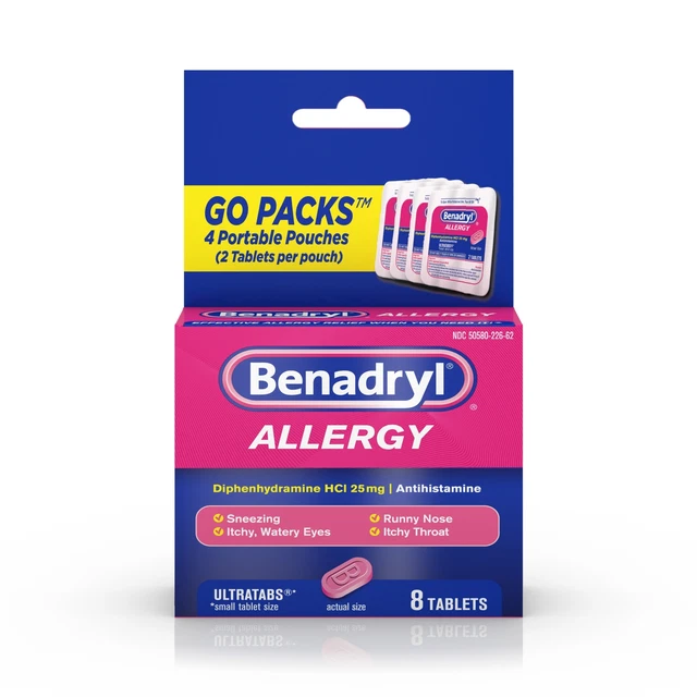 BENADRYL ALLERGY DIPHENHYDRAMINE HCI Ultratabs Antihistamine Tablet