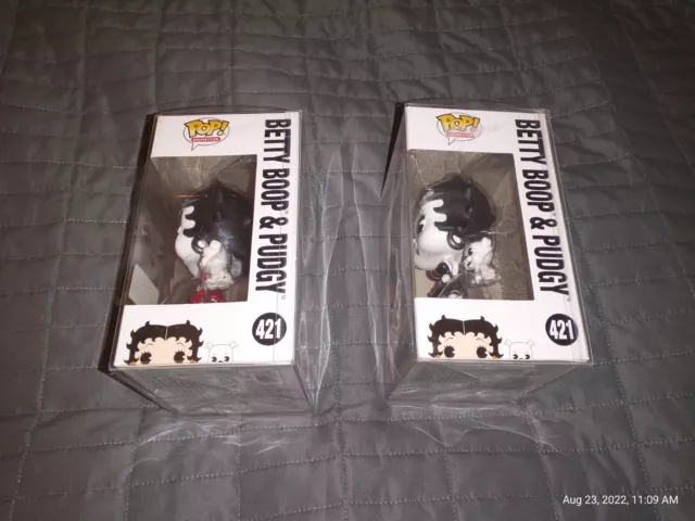 FUNKO POP EE Ex B/W BETTY BOOP w/ Pudgy #421 and CHASE both vaulted DRM180726 2