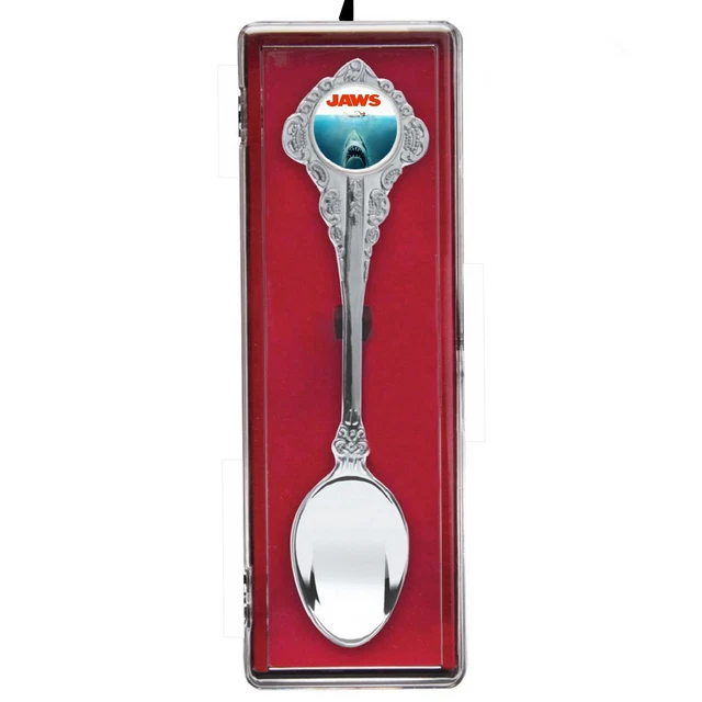 JAWS Shark Movie Shark Spoon Collectors Souvenir with hanging display case