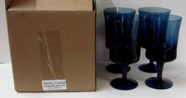 Denby ARABESQUE (BLUE) Juice Wine Glasses SETS OF FOUR More Items Here