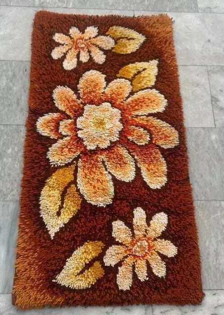 Vintage Beautiful Swedish Scandinavian Soft Rug,Stunning Fluffy Rug 2x4 ft