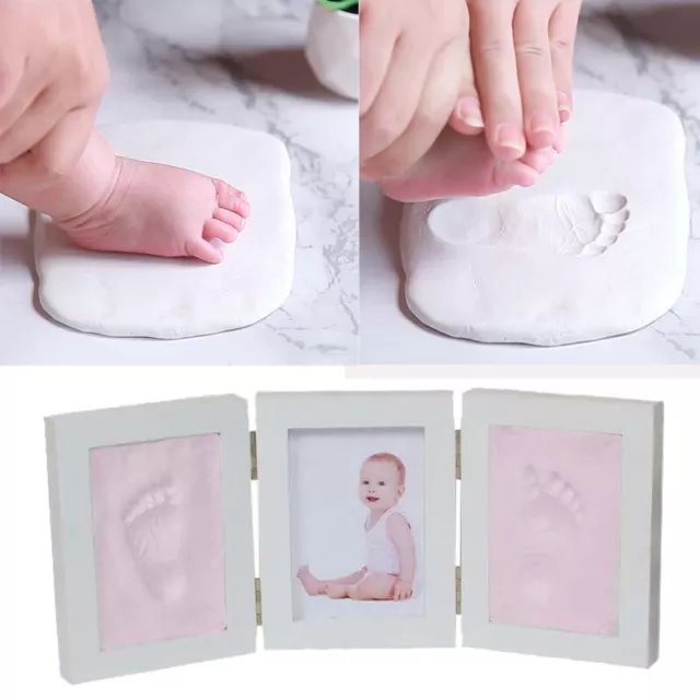 Baby Hand & Foot Print Clay Cast Kit Picture Frame Christening/Baby shower Gift