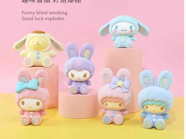 MINISO Sanrio Characters Fluffy Rabbit Series Modellino scatola cieca confermata regalo