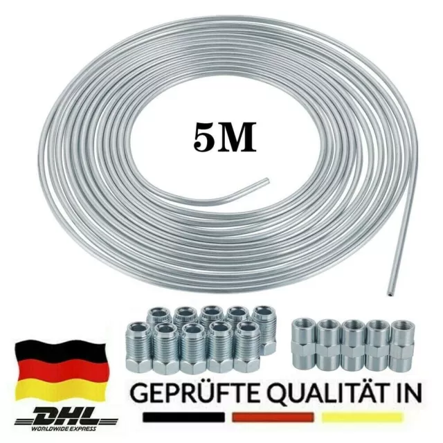 5m BREMSLEITUNG BREMSROHR 4.75 mm 3/16 mit 8x ÜBERWURFSCHRAUBE 5x