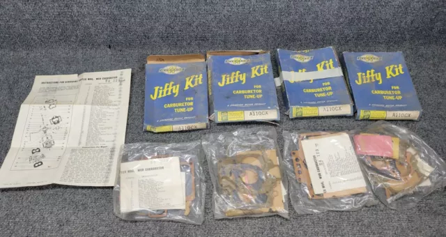 Lot of 4 Hygrade Jiffy Kit A110CX Carburetor Repair Rebuild Kits Carter WDG WCD