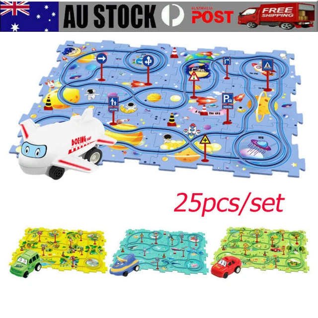 DIY Assembling Electric Trolley,Children's Educational Puzzle Track Car Play Set