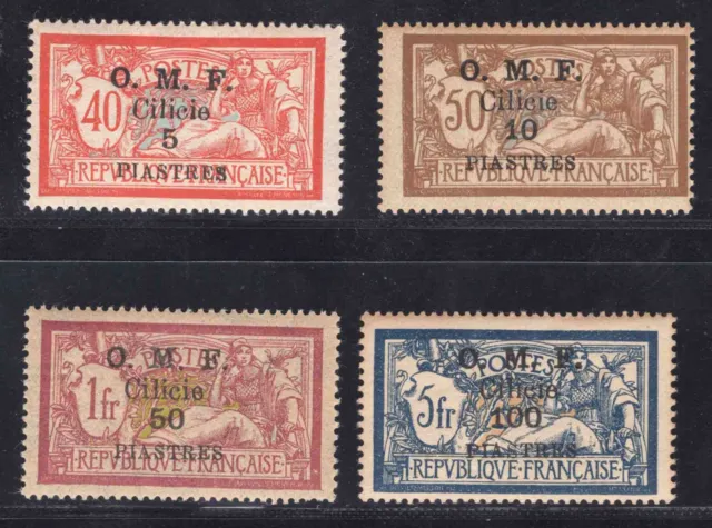 MOMEN: FRENCH COLONIES CILICIA SC #124d,125d,126d,127c 1920 MINT OG H LOT #66122