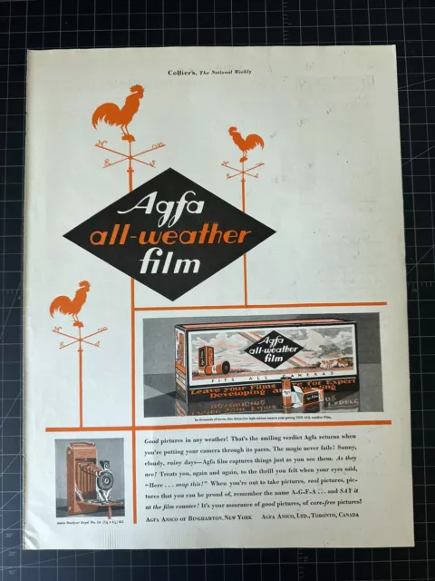 Vintage 1930 Agfa Film Ansco Camera Print Ad