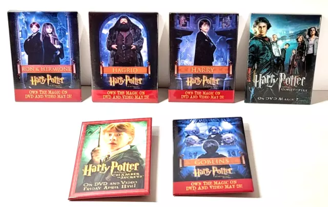 Lot of 6 Pieces - Movie Promo Promotional Pins Harry Potter Hagrid Hermione Ron