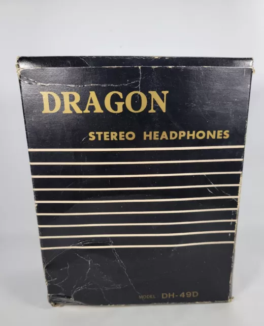 Vintage Dragon Stereo Headphones DH-49D Corded