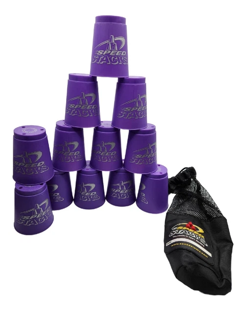 Speed Stacks Official WSSA Speed Stacking Cups Purple 12 Cups +Carrying Bag