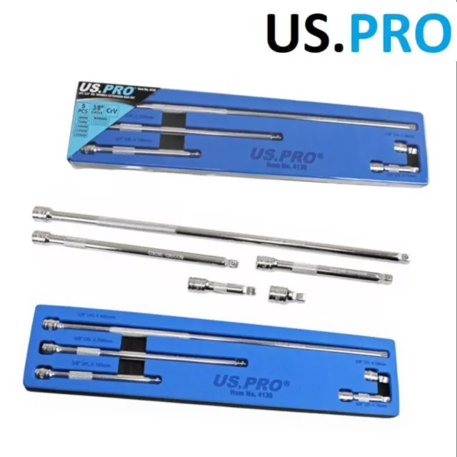 US PRO 5-teiliges 3/8" DR. Wobble Verlängerungsstab-Set